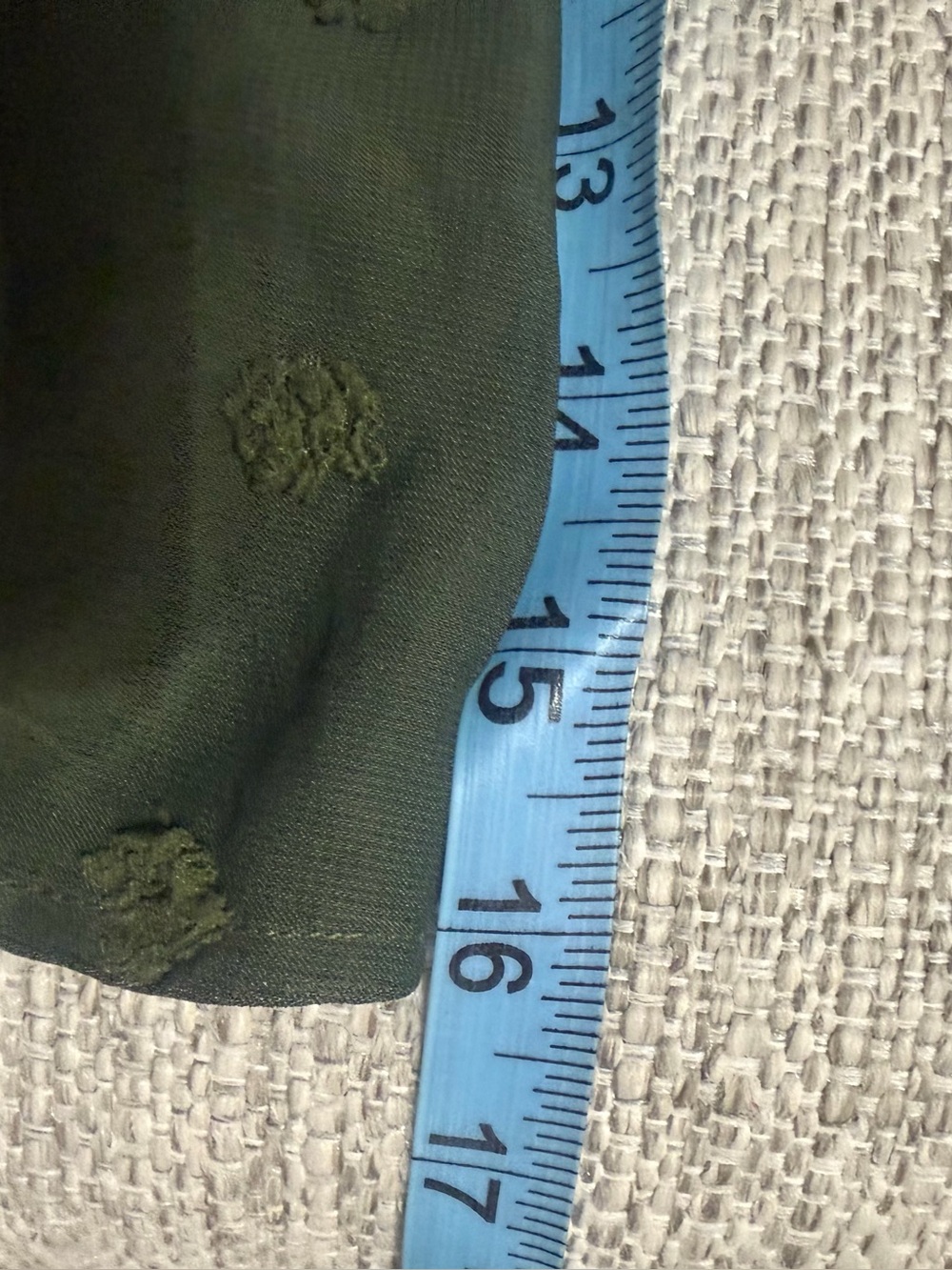 Chic Soul Olive Green Ruffle Blouse 2X Plus Size Swiss Dot V Neck - Picture 11 of 11